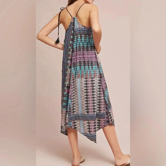 Akemi + Kin Anthropologie Riviera Tasseled Midi Cotton Dress Sz S - Picture 5 of 13